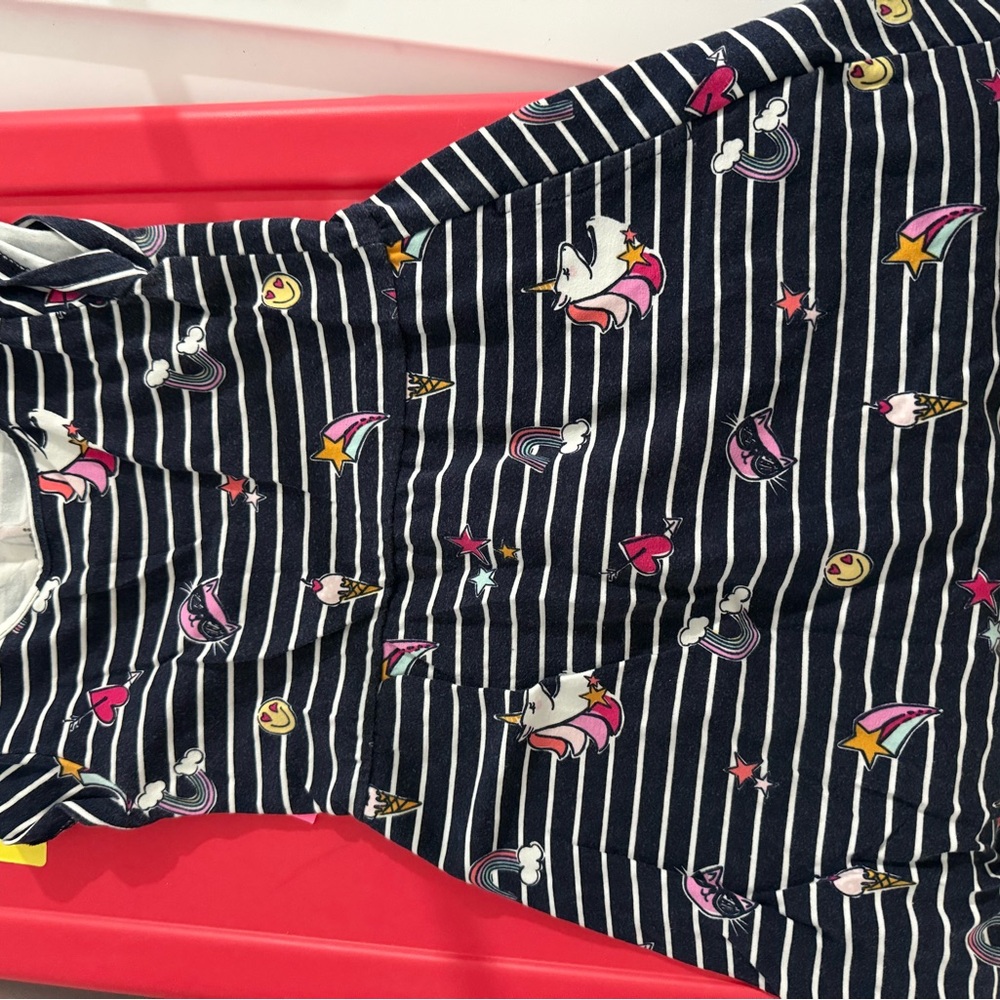 Umi Navy Striped Unicorn Dress